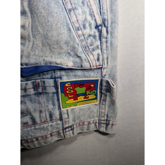 Certified Kid Acid Wash Vintage Shortalls Overalls Dungarees Sz 6 90s Y2K Unisex - Picture 2 of 6